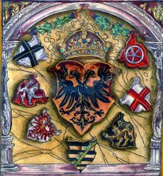 Holy Roman Emperor's coat of arms and those of the seven electors