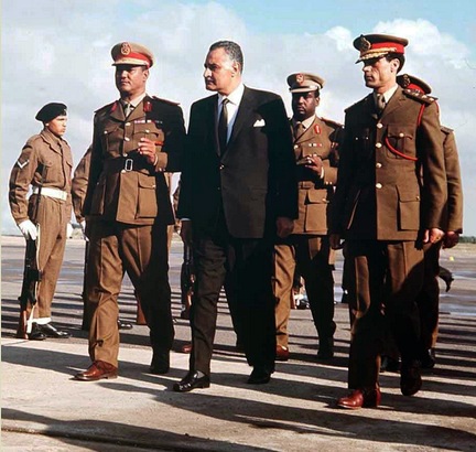 Abdel Nasser, Muammar Gaddifi, and other 1960s leaders of the Middle East